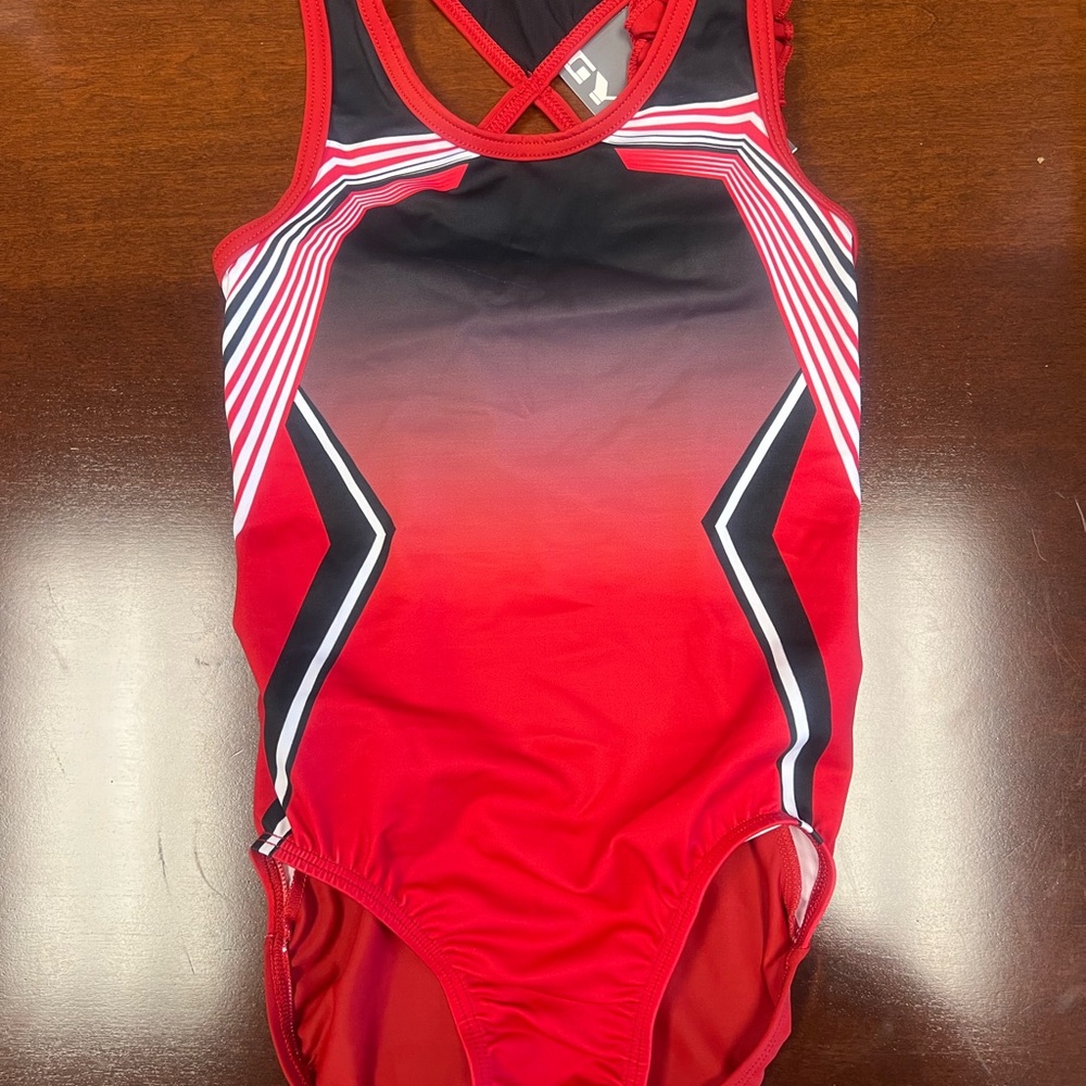 Brand NEW GK leotard: Red, Black, and White